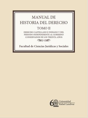 cover image of Manual de historia del derecho. Tomo II